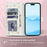 For iPhone 17 Wallet Case Rhombic Floral Design Leather Flip Phone Cover with Strap - A5 - 6