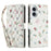 For iPhone 16 Wallet Case Rhombic Floral Design Leather Flip Phone Cover with Strap - A1 - 1