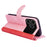 For iPhone 18 Pro Max / 17 Pro Max Wallet Case Leather Phone Cover Splicing Color - Pink - 3