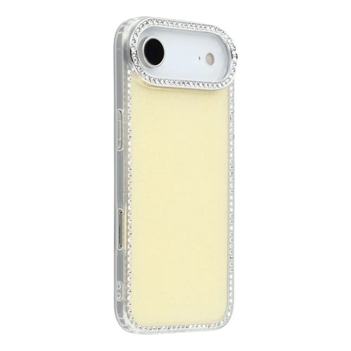 For iPhone Air Case Rhinestone Edge Glitter Back TPU + PC IMD Phone Cover - Glitter Light Yellow - 1