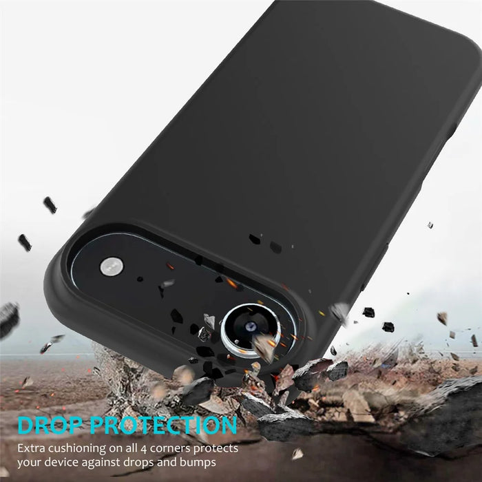 For iPhone Air Case Drop Proof Liquid Silicone Soft Lining Back Phone Cover - Black - 3