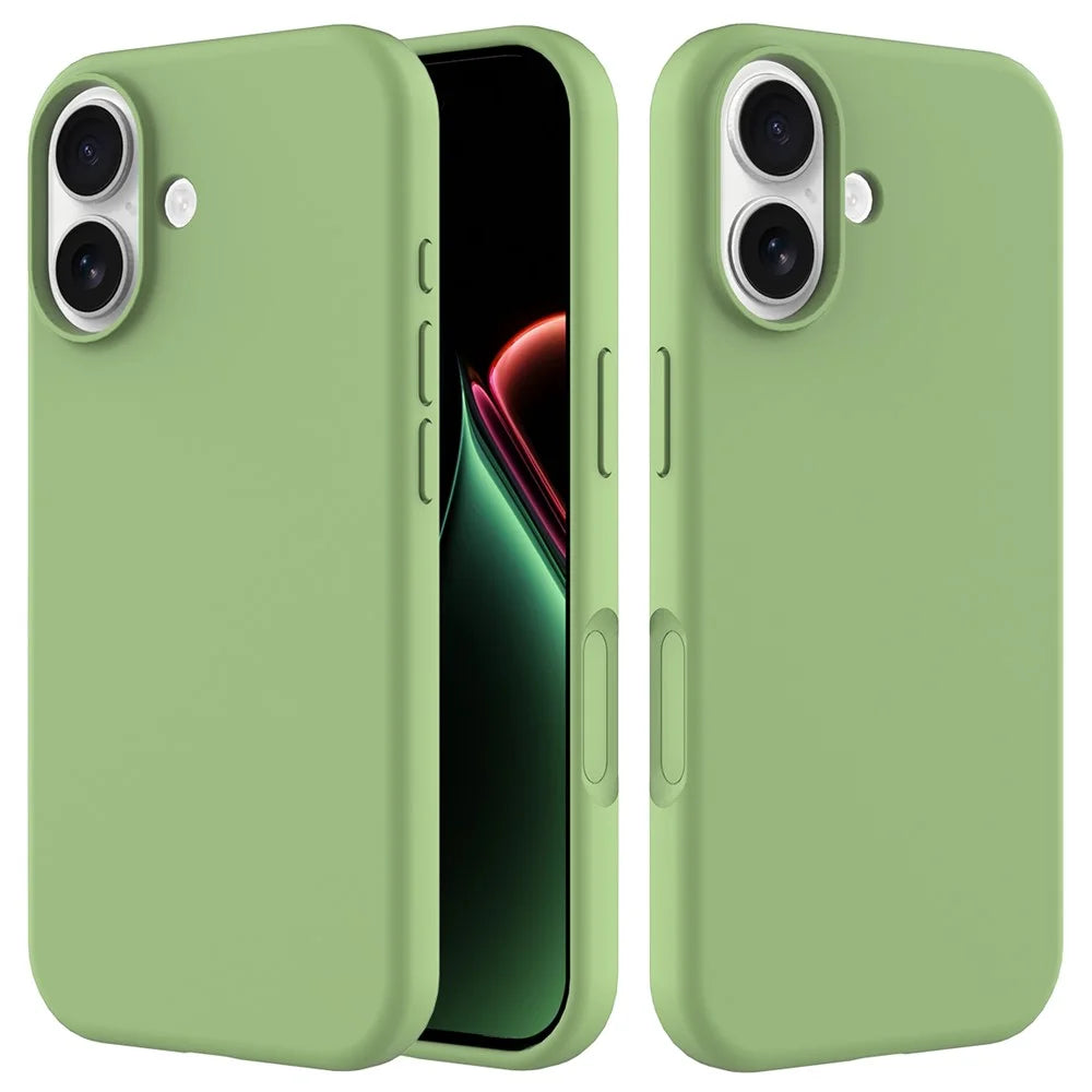 For iPhone 17 Case Drop Proof Liquid Silicone Soft Lining Back Phone Cover - Mint Green - 1