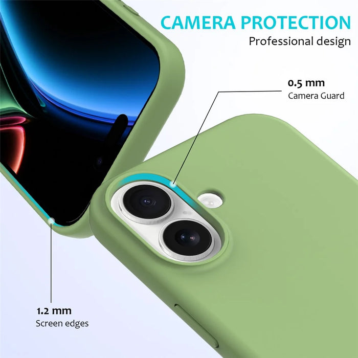 For iPhone 17 Case Drop Proof Liquid Silicone Soft Lining Back Phone Cover - Mint Green - 2