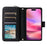 For iPhone 17 Case 9 Card Slots Zipper Pocket PU Leather Cover with Wrist Strap - Black - 2