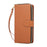 For iPhone 18 Pro / 17 Pro Case 9 Card Slots Zipper Pocket PU Leather Cover with Wrist Strap - Brown - 5