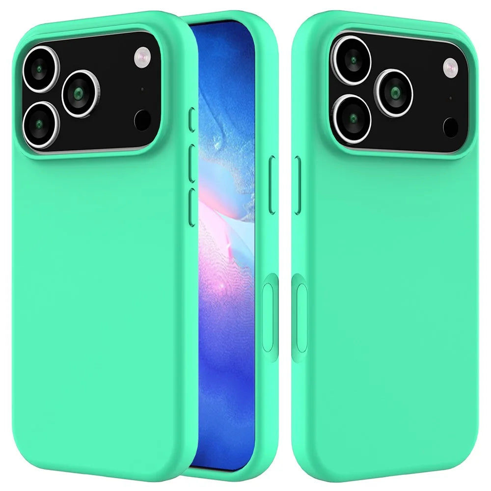 For iPhone 18 Pro Max / 17 Pro Max Case Drop Proof Liquid Silicone Soft Lining Back Phone Cover - Green - 1