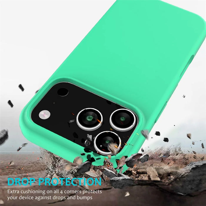 For iPhone 18 Pro Max / 17 Pro Max Case Drop Proof Liquid Silicone Soft Lining Back Phone Cover - Green - 3