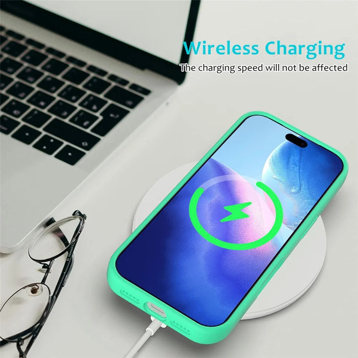 For iPhone 18 Pro Max / 17 Pro Max Case Drop Proof Liquid Silicone Soft Lining Back Phone Cover - Green - 5