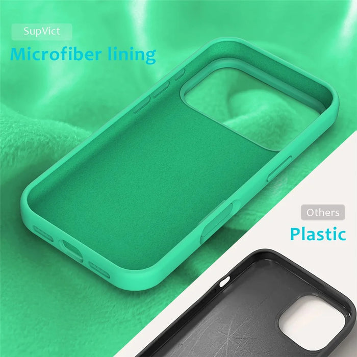 For iPhone 18 Pro Max / 17 Pro Max Case Drop Proof Liquid Silicone Soft Lining Back Phone Cover - Green - 6