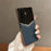 For Samsung Galaxy Z Fold7 5G Case Genuine Cow Leather + PC Contrast Design Phone Cover with Screen Protector - Dark Blue - 1