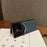 For Samsung Galaxy Z Fold7 5G Case Genuine Cow Leather + PC Contrast Design Phone Cover with Screen Protector - Dark Blue - 3