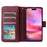 For iPhone 17 Case Zipper Pocket 9 Card Slots PU Leather Phone Cover with Hand Strap - Wine Red - 2