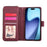 For iPhone Air Case Zipper Pocket 9 Card Slots PU Leather Phone Cover with Hand Strap - Wine Red - 3
