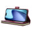 For iPhone Air Case Zipper Pocket 9 Card Slots PU Leather Phone Cover with Hand Strap - Wine Red - 5