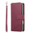 For iPhone Air Case Zipper Pocket 9 Card Slots PU Leather Phone Cover with Hand Strap - Wine Red - 6