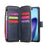 For iPhone 18 Pro / 17 Pro Case Zipper Pocket 9 Card Slots PU Leather Phone Cover with Hand Strap - Blue - 2