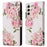 For Samsung Galaxy S25 FE Case RFID Blocking Flower Leather Phone Cover with Wrist Strap - Flower - 1