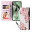 For Samsung Galaxy S25 FE Case RFID Blocking Flower Leather Phone Cover with Wrist Strap - Flower - 5