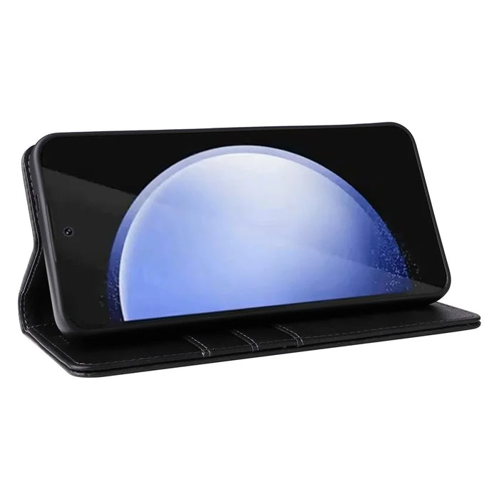 For Samsung Galaxy S25 FE Case RFID Blocking PU Leather Phone Wallet Cover - Black - 4