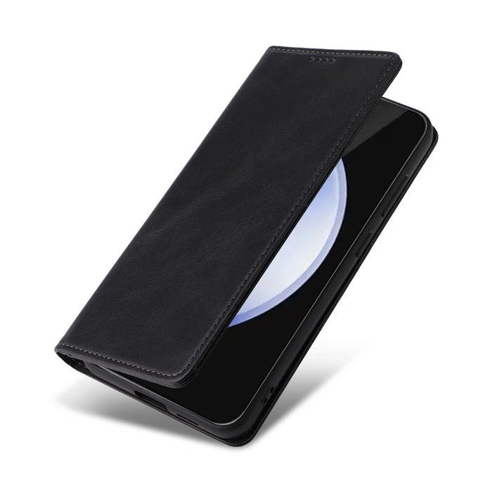 For Samsung Galaxy S25 FE Case RFID Blocking PU Leather Phone Wallet Cover - Black - 6