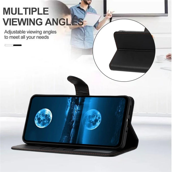 For iPhone 18 Pro Max / 17 Pro Max Case Stand Wallet Leather Phone Cover with Strap - Black - 3