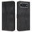 For iPhone Air Case Triangle Imprinted Anti-Scratch Phone Wallet Cover - Black - 1