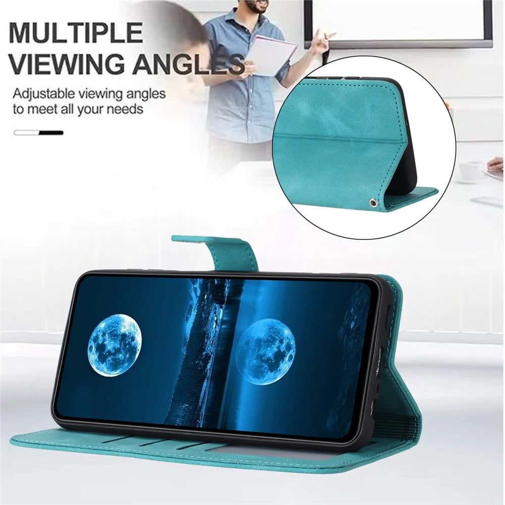 For Samsung Galaxy A08 5G / A07 4G Case Solid Color Leather Wallet Protective Phone Cover - Green - 3