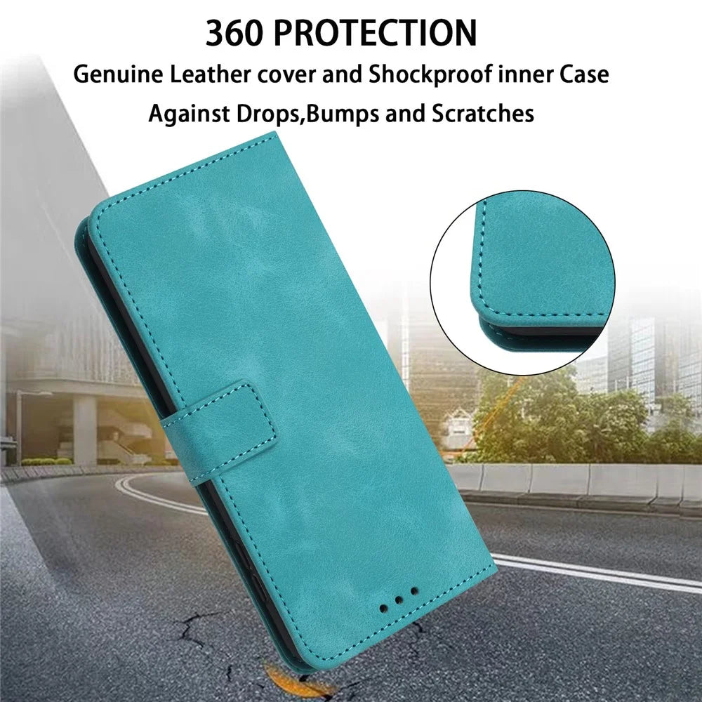 For iPhone 17 Case Solid Color Leather Wallet Protective Phone Cover - Green - 4