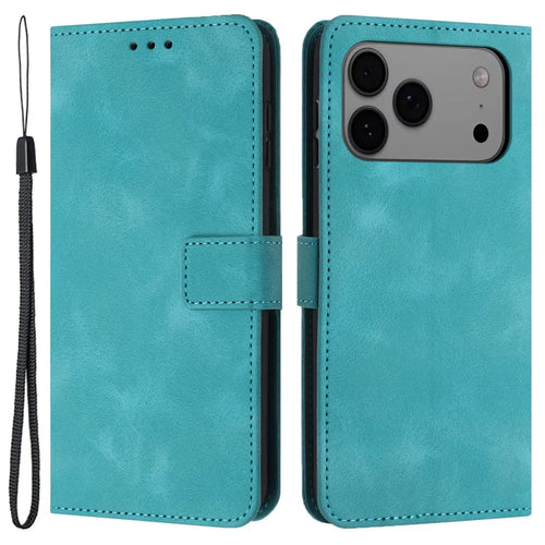 For iPhone 18 Pro / 17 Pro Case Solid Color Leather Wallet Protective Phone Cover - Green - 1