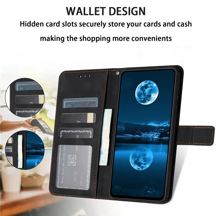 For iPhone 18 Pro Max / 17 Pro Max Case Solid Color Leather Wallet Protective Phone Cover - Black - 2