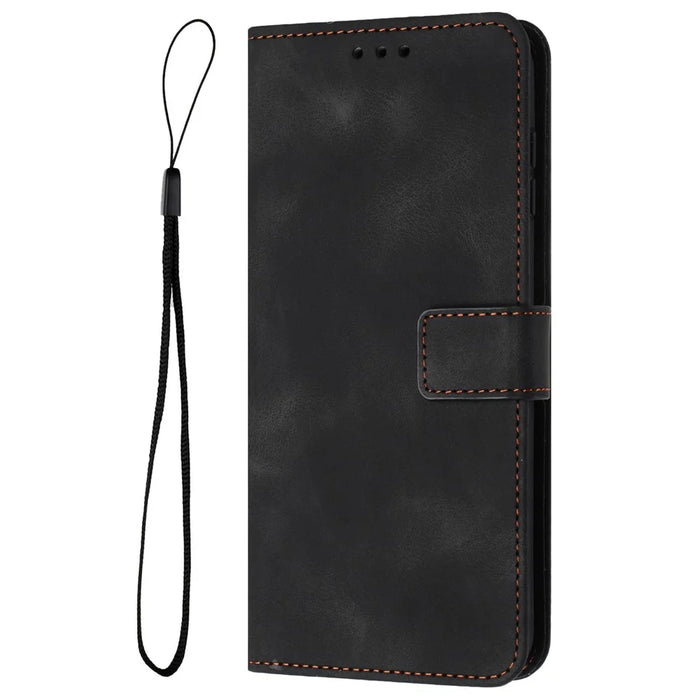 For iPhone 18 Pro Max / 17 Pro Max Case Solid Color Leather Wallet Protective Phone Cover - Black - 7