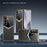 For Samsung Galaxy Z Fold6 5G Case Genuine Cow Leather + PC Contrast Design Phone Cover with Screen Protector - Black - 2
