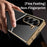 For Samsung Galaxy Z Fold6 5G Case Genuine Cow Leather + PC Contrast Design Phone Cover with Screen Protector - Black - 5