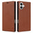 For iPhone 17 Wallet Case Magnetic Closure PU Leather Phone Cover - Brown - 1