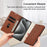 For iPhone 17 Wallet Case Magnetic Closure PU Leather Phone Cover - Brown - 4