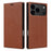 For iPhone 18 Pro / 17 Pro Wallet Case Magnetic Closure PU Leather Phone Cover - Brown - 1