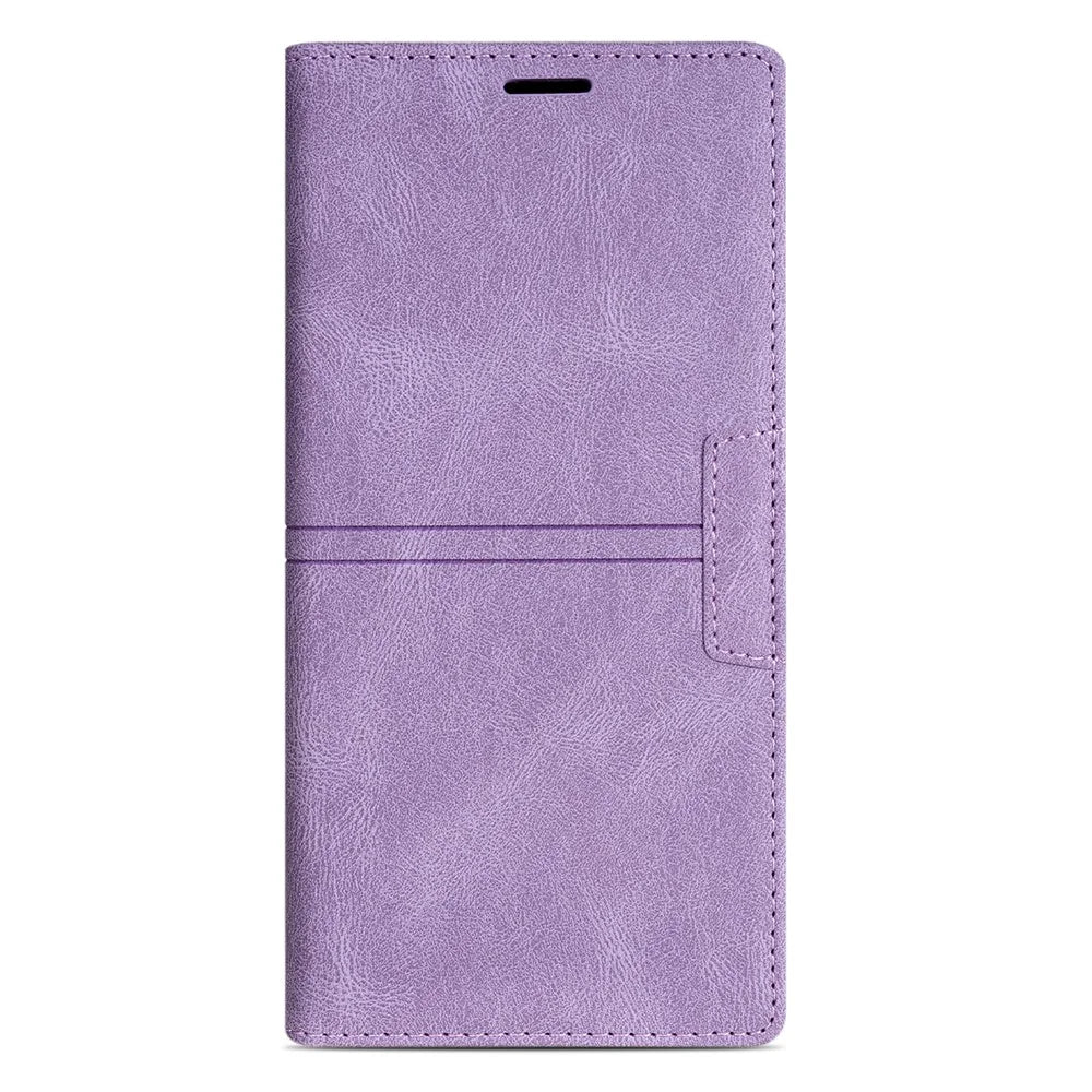 For iPhone 17 Wallet Case Magnetic Closing Leather Phone Cover - Purple - 7