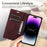For iPhone 18 Pro / 17 Pro Wallet Case Magnetic Closing Leather Phone Cover - Wine Red - 6