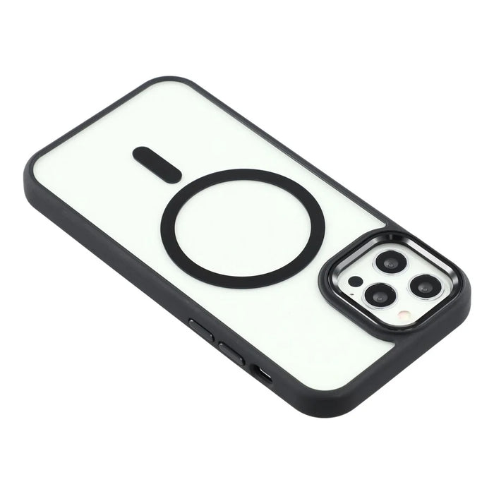 For iPhone 12 / 12 Pro Case Compatible with MagSafe Anti-Drop TPU+PC Phone Cover - Black - 5