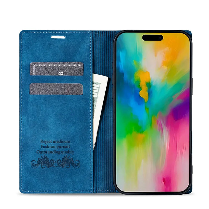 For iPhone 18 Pro Max / 17 Pro Max Wallet Case Magnetic Closing Leather Phone Cover - Blue - 2