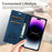 For iPhone 18 Pro Max / 17 Pro Max Wallet Case Magnetic Closing Leather Phone Cover - Blue - 6