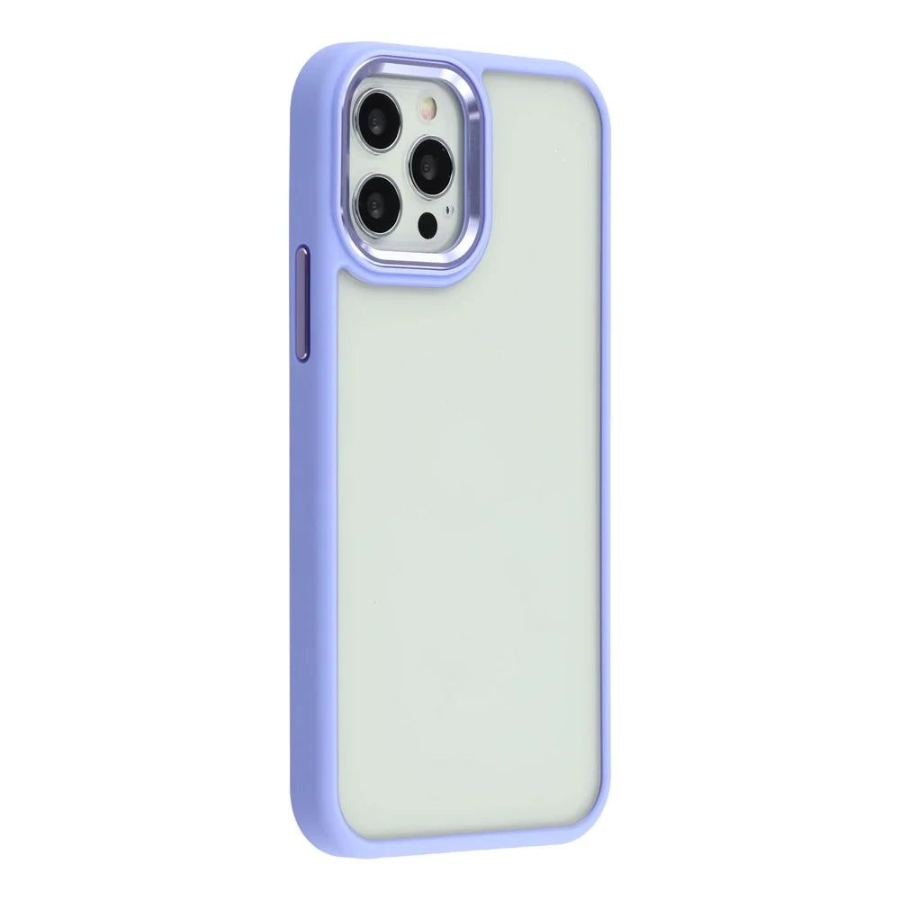 For iPhone 12 Pro Max Case Anti-Drop TPU + PC Clear Phone Back Cover - Light Purple - 1