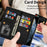 For iPhone 17 Case Starry Sky Carving Leather Wallet Phone Cover with Wrist Strap - Black - 6