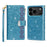 For iPhone 18 Pro / 17 Pro Case Starry Sky Carving Leather Wallet Phone Cover with Wrist Strap - Blue - 1