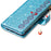 For iPhone 18 Pro / 17 Pro Case Starry Sky Carving Leather Wallet Phone Cover with Wrist Strap - Blue - 6