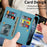 For iPhone 18 Pro / 17 Pro Case Starry Sky Carving Leather Wallet Phone Cover with Wrist Strap - Blue - 7