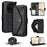 For Realme 14 Pro+ 5G Leather Case Magnetic Closure Wallet Stand Phone Cover with Crossbody Strap - Black - 1