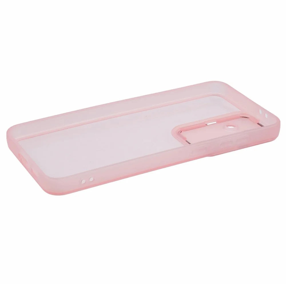 For Samsung Galaxy S25 FE Case Electroplated Camera Frame TPU Phone Cover - Transparent Pink - 3