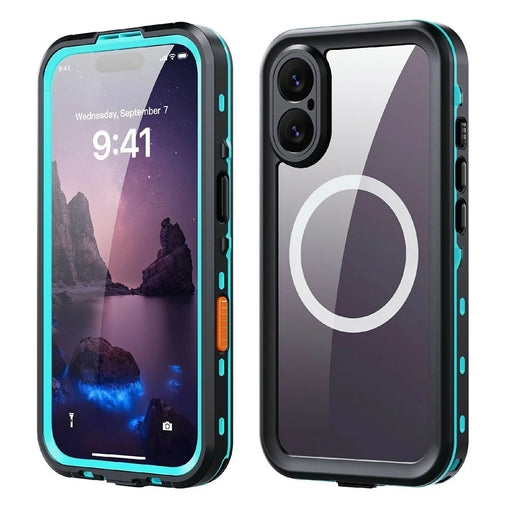 REDPEPPER Dot+ Series For iPhone 17 Cellphone Case Compatible with MagSafe IP68 Waterproof Clear Back Phone Cover - Blue - 1