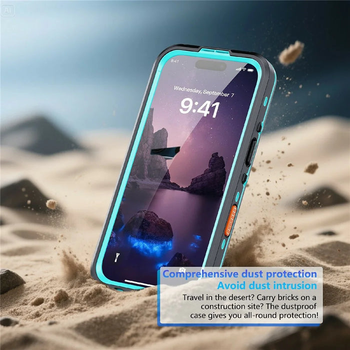 REDPEPPER Dot+ Series For iPhone 17 Cellphone Case Compatible with MagSafe IP68 Waterproof Clear Back Phone Cover - Blue - 4